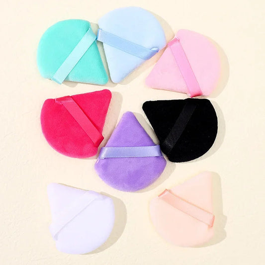 Vibrant Triangular Cosmetic Powder Puffs for Flawless Makeup Application