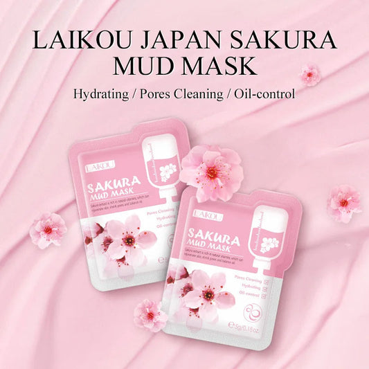 Sakura Glow: 5-Piece Anti-Wrinkle Sakura Mud Mask Set for Radiant, Youthful Skin